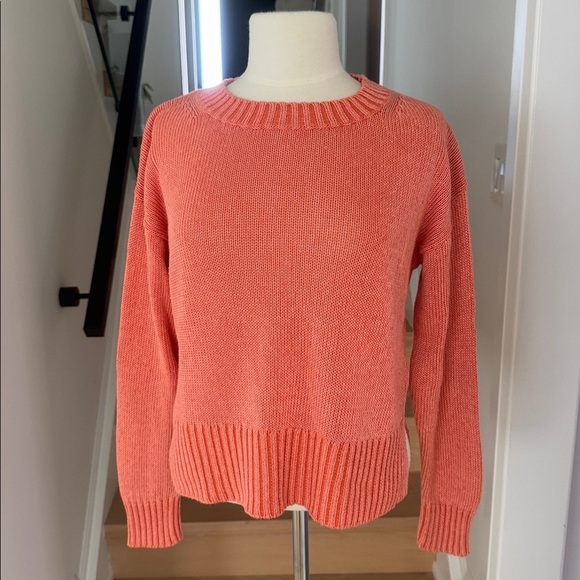 J. Crew Sweaters - J. CREW Vibrant Orange Cotton Linen Knit Sweater – Women’s XS